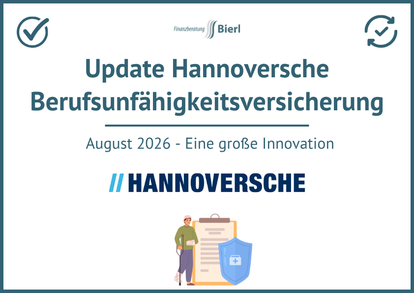 Update Hannoversche Berufsunfähigkeitsversicherung August 2026 Update Hannoversche Berufsunfähigkeitsversicherung August 2026